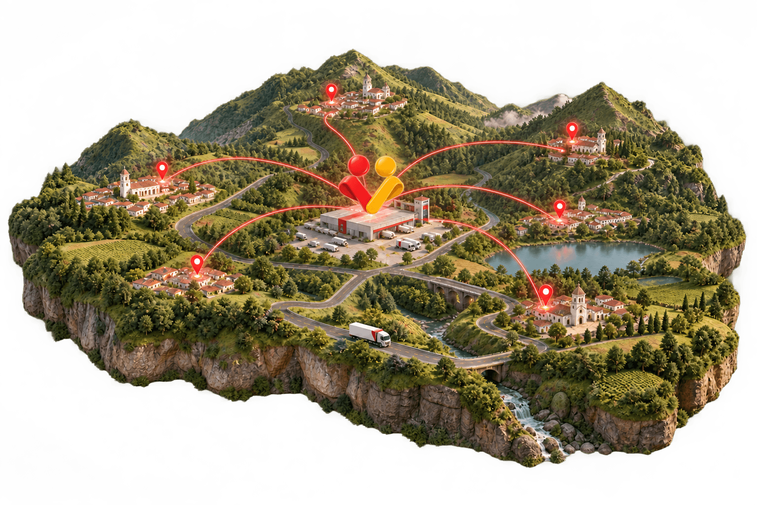 Red de distribución de REDDEMARCAS conectando municipios del Oriente Antioqueño